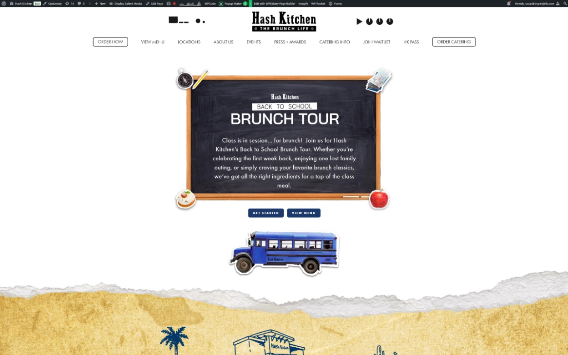 Hash Kitchen Back to School Brunch Tour landing page