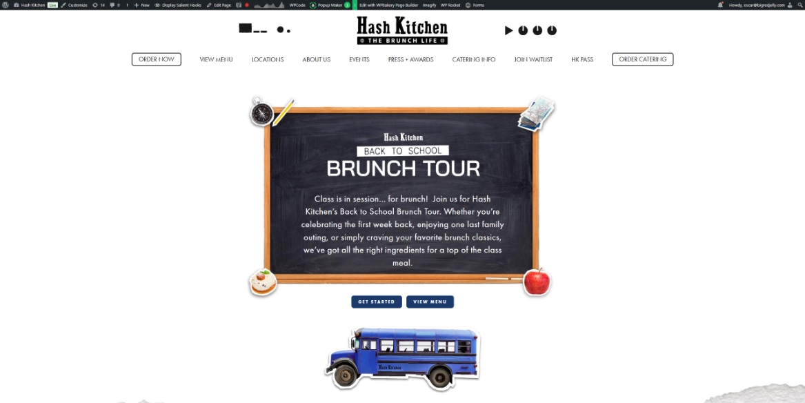 Hash Kitchen Back to School Brunch Tour landing page