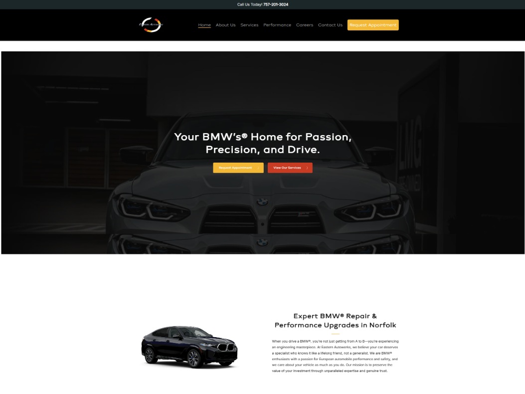 Eastern Autowerks BMW repair website